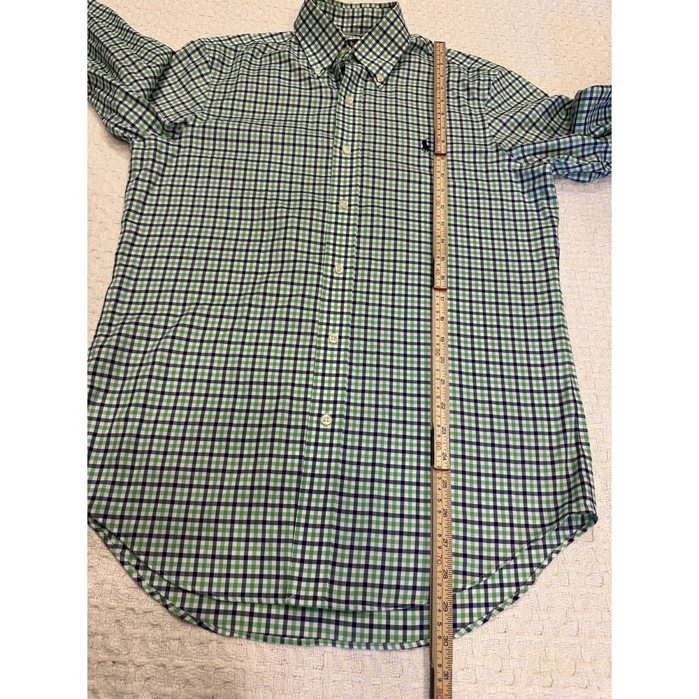 Ralph Lauren Men's Shirt Small Non-Iron Button Down Green Check - Picture 7 of 9